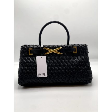 JW PEI ELORA WOVEN TOTE BLACK HANDBAG.