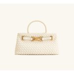 Intricate Woven Aesthetic: Showcases a premium Woven PU Leather construction for a recognizable and sophisticated luxury look that adds texture to any outfit. Versatile Carrying Options: Features a fixed 3.54″ drop handle and includes a detachable crossbody strap (18.90″ ~ 22.83″), allowing you to transition from an elegant handheld tote to a functional shoulder bag. smartphone compatible: thoughtfully sized to perfectly fit an iphone 15 pro max and all other smartphone models with ease. premium gold accents: finished with high-quality gold-tone hardware that maintains the bag’s clean lines and ensures your belongings stay safe. complete boutique set: your purchase comes with the official brand box and signature dust bag, ensuring a complete and high-end unboxing experience.