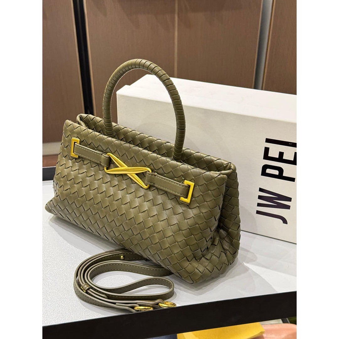 JWPEIEloraWovenToteBag12 (1) JW PEI ELORA WOVEN TOTE OLIVE HANDBAG.