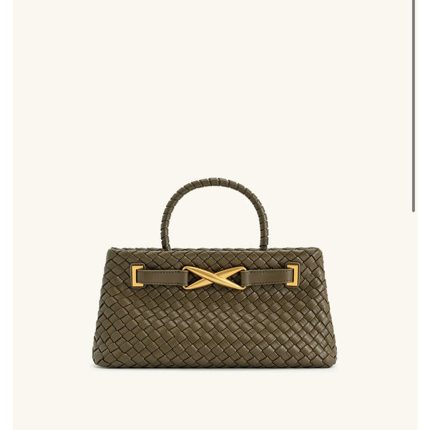 JW PEI ELORA WOVEN TOTE OLIVE HANDBAG.