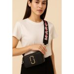 MARC JACOBS SNAPSHOT CAMERA BAG BLACK GOLD LOGO STRAP