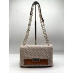 MICHAEL KORS CECE BEIGH MEDIUM LOGO SHOULDER BAG.