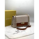 MICHAEL KORS CECE BEIGH MEDIUM LOGO SHOULDER BAG.