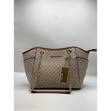 MICHAEL KORS JET SET LARGE TOTE BEIGE BAG.