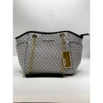 MICHAEL KORS JET SET LARGE TOTE WHITE BAG.