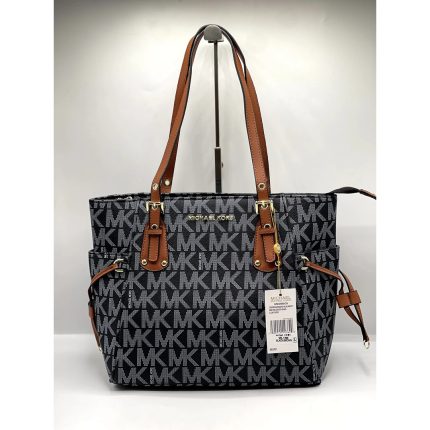 MICHAEL KORS VOYAGER TOTE MK GRAY SIGNATURE BAG.
