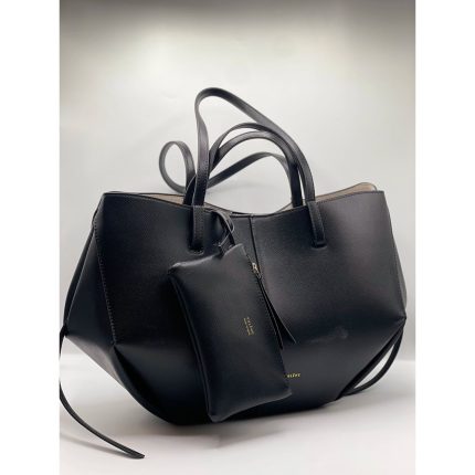 POLENE CYME TOTE LARGE BAG BLACK.