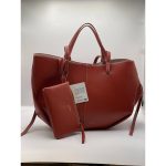 POLENE CYME TOTE LARGE BAG MAROON