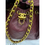 CHANEL 25 HOBO QUILTED MAROON HANDBAG.