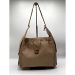 CHANEL 25 HOBO QUILTED BEIGE HANDBAG.