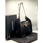 CNEL CAVIAR BLACK MINI 25 SMALL HANDBAG.