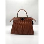 FENDI PEEKABOO ISEEU BROWN SMALL HANDBAG.