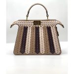 FENDI PEEKABOO ISEEU BEIGHE CREAM SMALL HANDBAG.