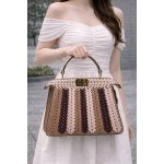FENDI PEEKABOO ISEEU BEIGHE CREAM SMALL HANDBAG.