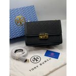 TORY BURCH BLACK T MONOGRAM SHOULDER BAG