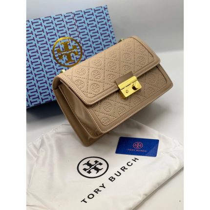 TORY BURCH DART T MONOGRAM SHOULDER BAG.