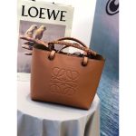 LOEWE ANAGRAM SMALL BROWN LEATHER TOTE BAG