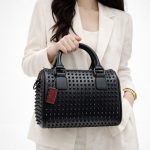CHRISTIAN LOUBOUTIN BLACK PALOMA MEDIUM TOP HANDLE BAG