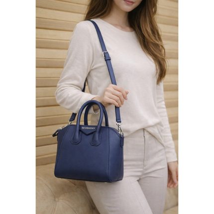 GIVENCHY ANTIGONA SATCHEL BLUE HANDBAG