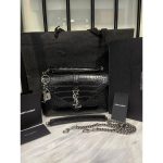 YSL COLLEGE MEDIUM IN QUILTED BLACK MONOGRAM