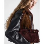 PRADA BONNIE BURGUNDY MEDIUM SUEDE SHOULDER BAG