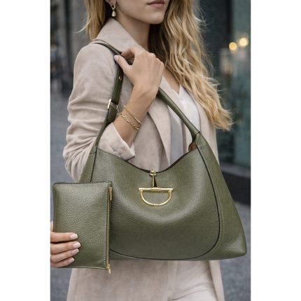 GUCCI MAXI OLIVE SOFTBIT TOTE SHOULDER BAG