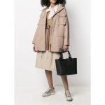 LOEWE ANAGRAM SMALL BLACK LEATHER TOTE BAG