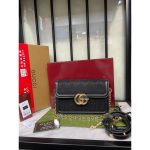 GUCCI GO SMALL GG CANVAS ALL BLACK SHOULDER BAG