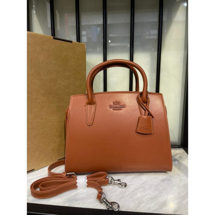 COACH ANDREA BROWN CARRYALL BAG.