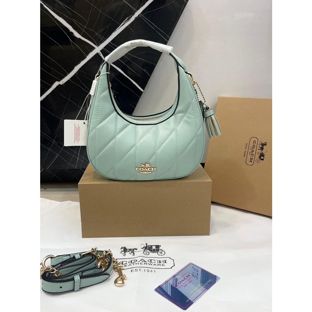 COACH MINT QUILTED MINI CROSS BODY BAG