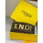FENDI GRAPHY MINI HOBO FENDI LETTER CHOCOLATE BROWN SHOULDER BAG