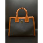 BURBERRY FRANCES TB LOGO GRAY TOTE BAG.