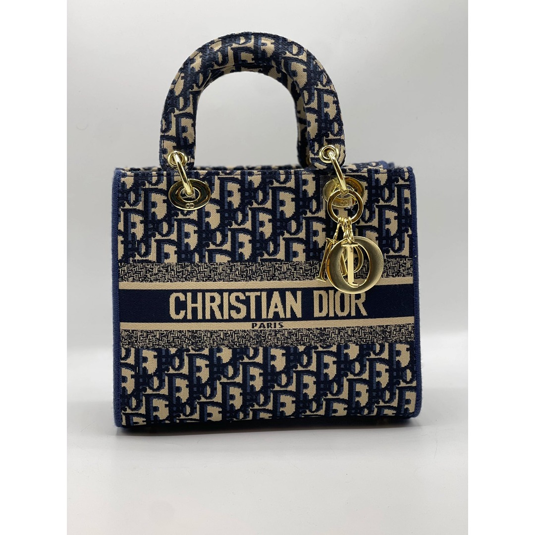 CHRISTIAN DIOR LADY D LITE NAVY SIGNATURE BAG