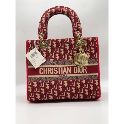 CHRISTIAN DIOR LADY D LITE RED SIGNATURE BAG