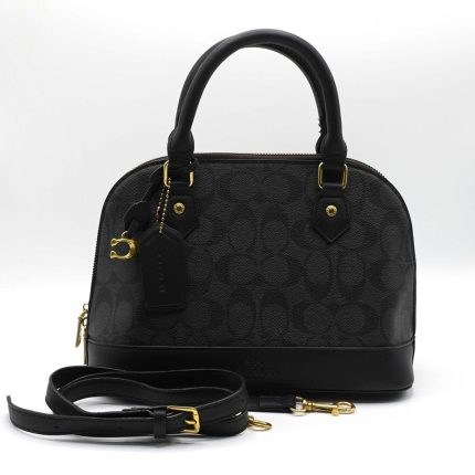 COACH SMALL SIERRA SATCHEL BLACK SIGNATURE BAG.