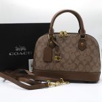 COACH SMALL SIERRA SATCHEL BROWN SIGNATURE BAG.