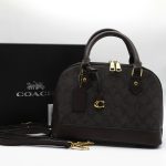 COACH SMALL SIERRA SATCHEL COFFEE SIGNATURE BAG.