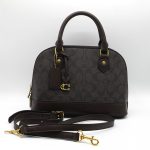 COACH SMALL SIERRA SATCHEL DARK BROWN SIGNATURE BAG. - Image 2