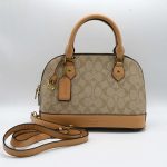 COACH SMALL SIERRA SATCHEL COFFEE SIGNATURE BAG.