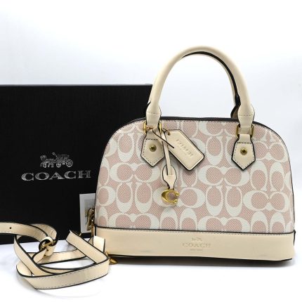 COACH SMALL SIERRA SATCHEL PINK SIGNATURE BAG.