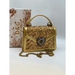 DOLCE & GABBANA DEVOTION GOLD SEQUIN BAG