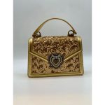 DOLCE & GABBANA DEVOTION GOLD SEQUIN BAG