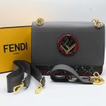 FENDI GRAY SMALL KAN SHOULDER BAG.