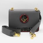 FENDI GRAY SMALL KAN SHOULDER BAG.