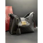 GUCCI PADLOCK GG MEDIUM BLACK SHOULDER BAG.