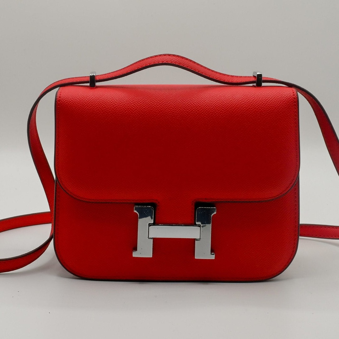 HERMES CONSTANCE 18 RED SHOULDER BAG.