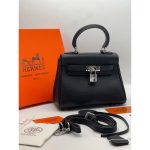 HERMES KELLY TOGO 25 RETURNS BEIGE HANDBAG.