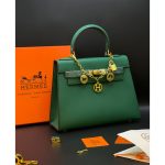 HERMES KELLY 28 HAVY DARK GREEN HANDBAG.