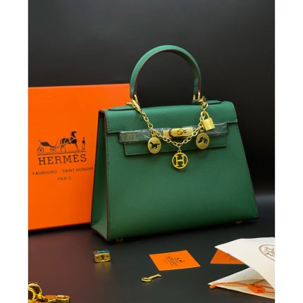 HERMES KELLY 28 HAVY DARK GREEN HANDBAG.