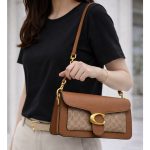 COACH TABBY SHOULDER BROWN BAG SIGNATURE CANVAS